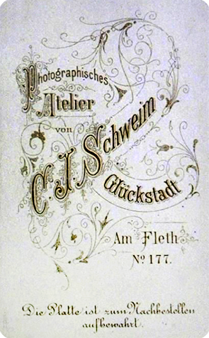CDV Uetersen Schweim - Herrenhalbbildnis - verso