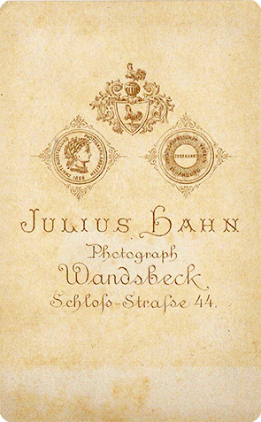CDV Wandsbek - Hahn - Damenbildnis verso