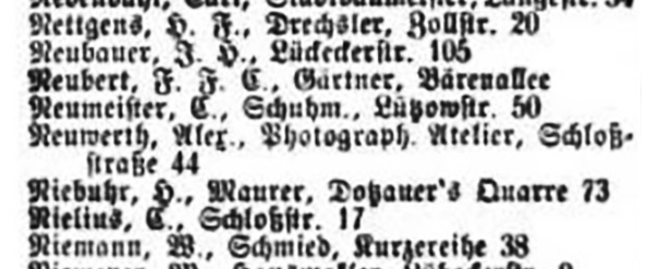 Wandsbek Neuwerth Adrebucheintag 1878 - Detail