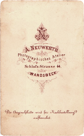 Wandsbek - Neuwerth - Kinderbildnis - verso