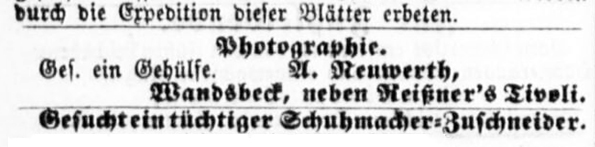 Wandsbek Neuwerth - Gehilfengesuch - Detail