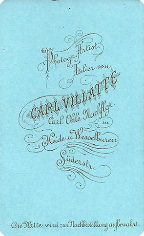 Wesselburen Vilatte CDV - Damenganzbild verso