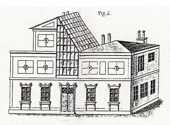 400150 - Glashaus - Buehler - Litho: Glashaus von aussen
