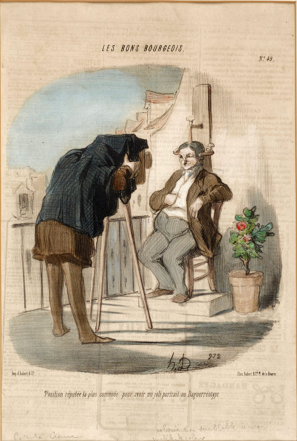 400190 - Kopfhalter - Farblitho-Karikatur klein
